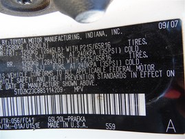 2008 Toyota Sienna LE White 3.5L AT 2WD #Z24689
